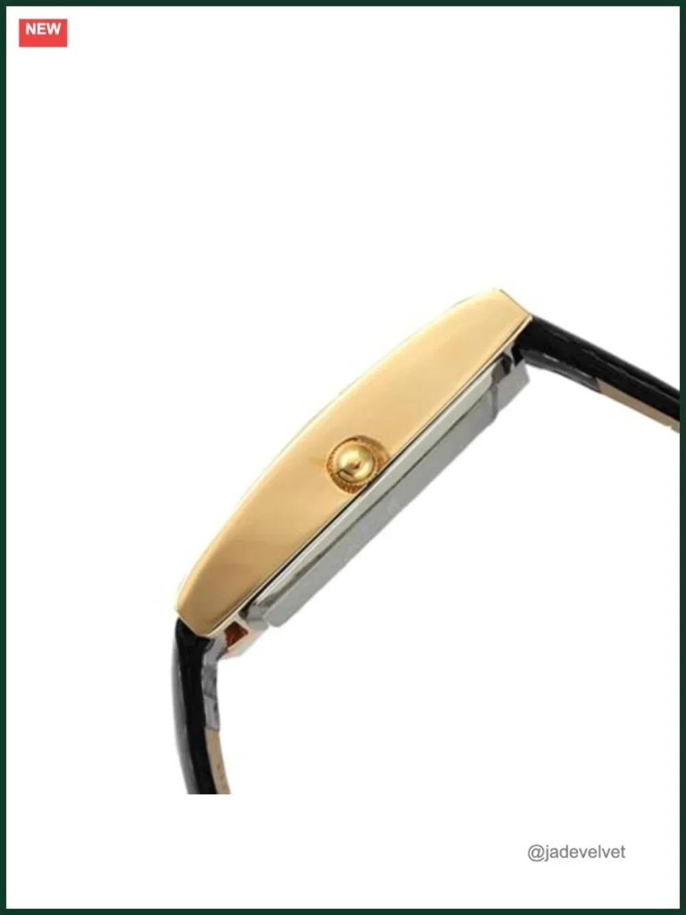 Slim 14K Gold Plated Dress Watch, Mother of Pearl Roman Numeral Leather Strap
